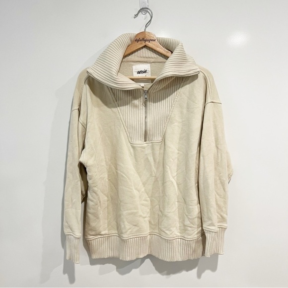 Aerie Down To Earth Quarter Zip Sweatshirt - Picture 3 of 9